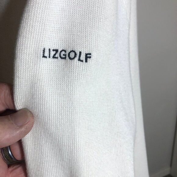 LizGolf by Liz Claiborne Ivory Zip-Up Sweater (M) — Classic Fall Style - Picture 7 of 11